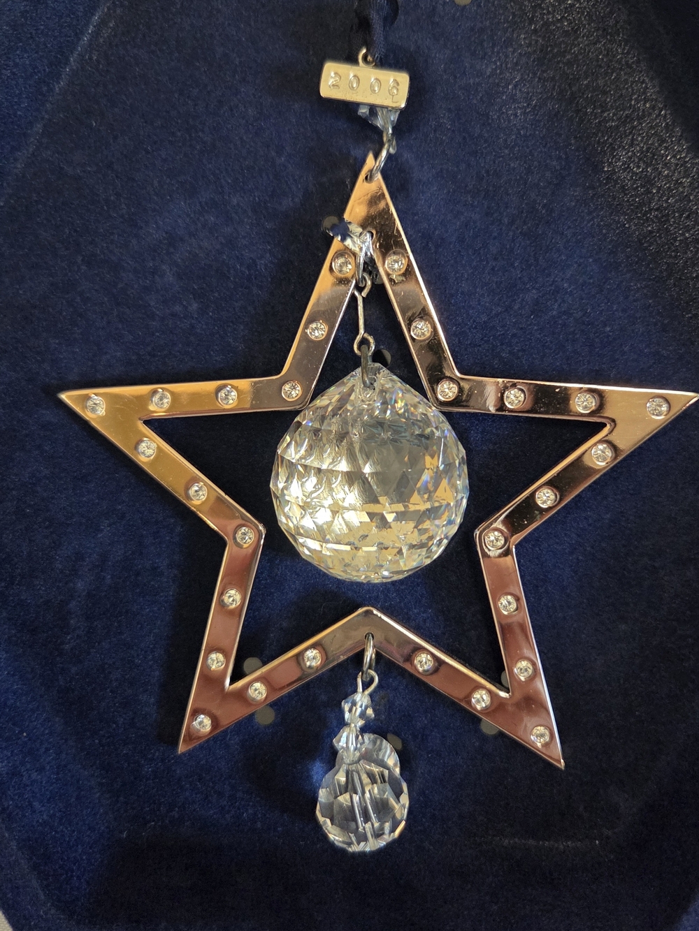 Harvey LEWIS Swarovski Crystals Star Hanging Ornament in Silver